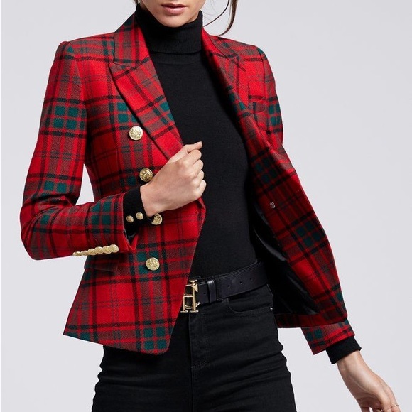 TALBOTS wool blend plaid blazer size 8P 8 petite -38 chest -23.5” long - Picture 8 of 9